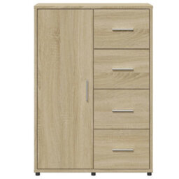 Berkfield Sideboards 2 Pcs Sonoma Oak 60X31X84 Cm Engineered Wood - thumbnail 7
