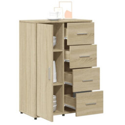 Berkfield Sideboards 2 Pcs Sonoma Oak 60X31X84 Cm Engineered Wood - thumbnail 5