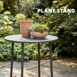 Outsunny Metal Garden Side Table, 48 Cm Round Outdoor Table, Dark Grey - thumbnail 8