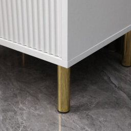 MMT Funiture Designs White Gloss Chest Of Drawers, Gold Handles & Legs, 5 Drawer - thumbnail 8