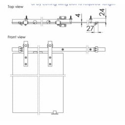 Afit Barn Sliding Door Track Kit With Anti-Jump Guides - 2M - Matt Black - With Soft Close - thumbnail 4
