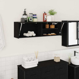 Vidaxl Bathroom Wall Cabinet Black 100X25X30 Cm Engineered Wood - thumbnail 1