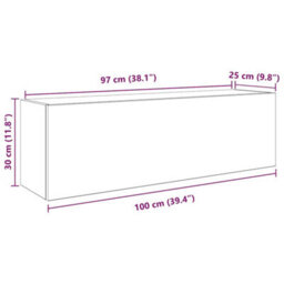 Vidaxl Bathroom Wall Cabinet Black 100X25X30 Cm Engineered Wood - thumbnail 3