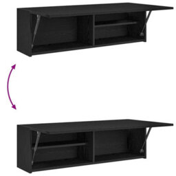 Vidaxl Bathroom Wall Cabinet Black 100X25X30 Cm Engineered Wood - thumbnail 9