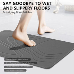 Hygrad Built to Survive Fast Drying Stone Bath Mat Diatomite Quick Absorb Bathroom Floor Mat Non Slip - thumbnail 2