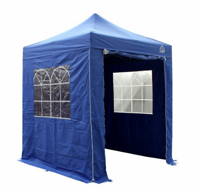All Seasons Gazebos 2X2 Full Waterproof Pop Up Gazebo With 4 Heavyweight Side Panels And Accessories Royal Blue