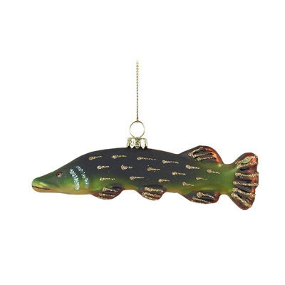 Heaven Sends Christmas Green Glass Fish Hanging Decoration 14 X 4.5 Cm