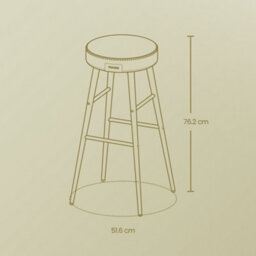 Ledrem Counter Stools Set Of 2, Kitchen Bar Stools, Synthetic Leather, Transitional, Home Bar, Tan And Black - thumbnail 5