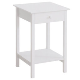 Wyld Haus Neka White Bedside Table With Drawer And Open Shelf, Compact Square 39 X 39 X 61 Cm - thumbnail 2