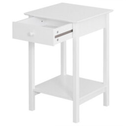 Wyld Haus Neka White Bedside Table With Drawer And Open Shelf, Compact Square 39 X 39 X 61 Cm - thumbnail 6