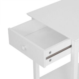 Wyld Haus Neka White Bedside Table With Drawer And Open Shelf, Compact Square 39 X 39 X 61 Cm - thumbnail 7