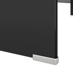 Berkfield Tv Stand/monitor Riser Glass Black 110X30X13 Cm - thumbnail 5