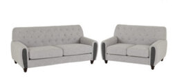 Seconique Chester 3 Plus 2 Seater Sofa Upholstered In Grey Fabric 2 Man Del - thumbnail 1