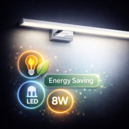 Billtix 400mm Led Bathroom Mirror Light Chrome Ip44 Vanity Wall Light 8W Daylight White 6500K Modern Over Mirror Lighting - thumbnail 8