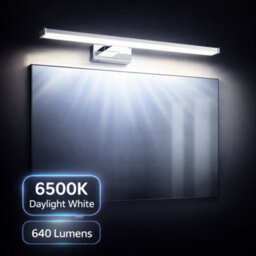 Billtix 400mm Led Bathroom Mirror Light Chrome Ip44 Vanity Wall Light 8W Daylight White 6500K Modern Over Mirror Lighting - thumbnail 3