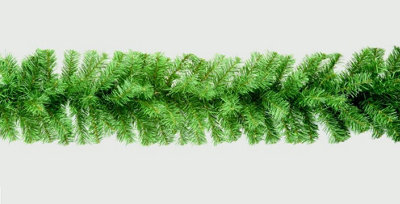 Premier Decorations Plain Green Christmas Garland Decoration - 270Cm (9Ft) X 25Cm - image 1