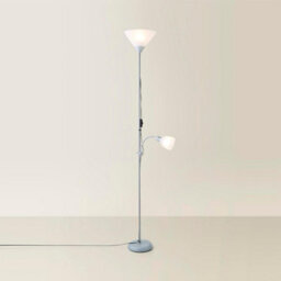 Minisun Modern Metallic Silver 2 Way Mother / Father And Child Floor Lamp Lamps & Torchieres, Home D Cor & Improvement Essential