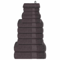 Berkfield 12 Piece Towel Set Anthracite 360 Gsm 100% Cotton