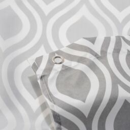 Croydex Hygeine 'n' Clean White & Grey Medallion Shower Curtain (W)180Cm - thumbnail 2