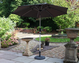 Royalcraft Grey 2.7M Crank And Tilt Led Strip Parasol (38mm Pole, 8 Ribs) - thumbnail 2