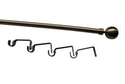GoodHome Antiki Satin Antique Brass Effect Extendable Ball Single Curtain Pole Set, (L)2000mm-3300mm (Dia)19mm - thumbnail 2