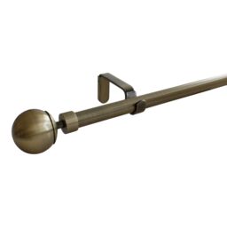 GoodHome Antiki Satin Antique Brass Effect Extendable Ball Single Curtain Pole Set, (L)2000mm-3300mm (Dia)19mm - thumbnail 5
