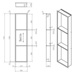 Insl8 Stainless Steel Rose Gold Shower Niches - 305 X 1210 X 100mm (Shelved) - Led - thumbnail 2