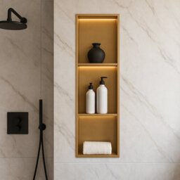 Insl8 Stainless Steel Rose Gold Shower Niches - 305 X 1210 X 100mm (Shelved) - Led - thumbnail 3