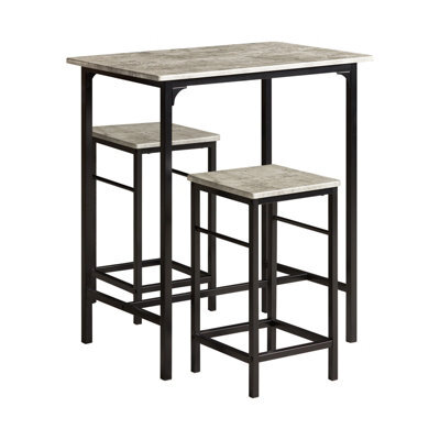 Sobuy Ogt10-Hg, Bar Set-1 Bar Table And 2 Stools, Home Kitchen Breakfast Bar Set Furniture Dining Set, Grey,w80Xd50Xh87 - image 1
