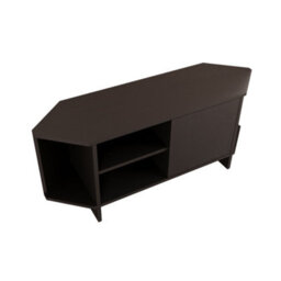 Teo Corner Tv Stand - Space-Saving Tv Unit For 43-48'' Tvs, Compact Media Console With Open Shelves & Cabinet (Black) - thumbnail 4