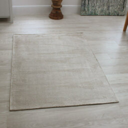 Plain White Modern Handmade Rug For Dining Room Bedroom & Living Room-160Cm X 230Cm - thumbnail 1