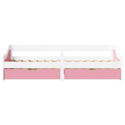 Berkfield Day Bed With 2 Drawers Without Mattress Irun White&pink 90X200 Cm - thumbnail 5