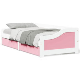 Berkfield Day Bed With 2 Drawers Without Mattress Irun White&pink 90X200 Cm