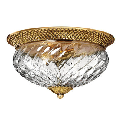 Luminosa Lighting Elstead Hinkley Plantation 3 Light Flush Mount Burnished Brass - image 1