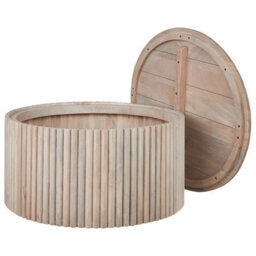 Wyld And Coco Mango Wood Co Coffee Table With Hidden Storage 70Cm Light Lacquered Finish - thumbnail 3