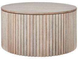 Wyld And Coco Mango Wood Co Coffee Table With Hidden Storage 70Cm Light Lacquered Finish - thumbnail 1