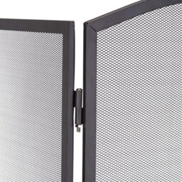 Folding Fire Screen 3 Panel Foldable Large Black Fire Protector Spark Guard Steel Mesh Protection - thumbnail 4