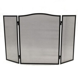 Folding Fire Screen 3 Panel Foldable Large Black Fire Protector Spark Guard Steel Mesh Protection - thumbnail 2