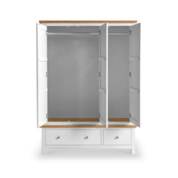 Farro White Triple Wardrobe With 2 Drawers - By Roseland Furniture - thumbnail 5
