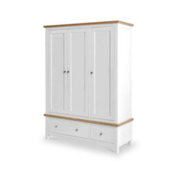 Farro White Triple Wardrobe With 2 Drawers - By Roseland Furniture - thumbnail 4