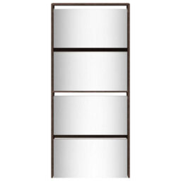 Berkfield Shoe Cabinet With Mirror 4-Layer Brown Oak 63X17X134 Cm - thumbnail 5
