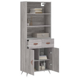 Berkfield Highboard Grey Sonoma 69.5X34X180 Cm Engineered Wood - thumbnail 3