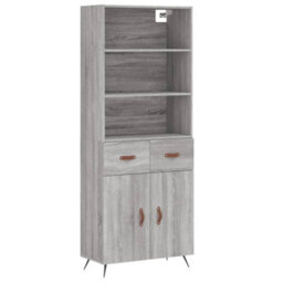 Berkfield Highboard Grey Sonoma 69.5X34X180 Cm Engineered Wood - thumbnail 2