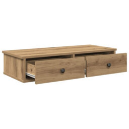 Walplus Wall Shelf With Drawers Artisian Oak 80X31X17 Cm Engineered Wood - thumbnail 7