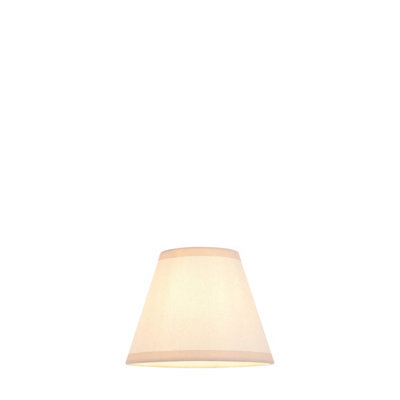 Loops Elegant Vintage White & Almond Tapered Cylinder Lamp Shade - 16Cm Fabric Light Fixture - image 1
