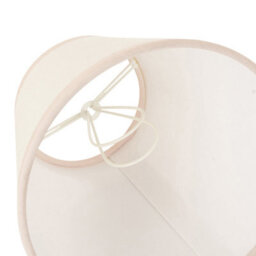 Loops Elegant Vintage White & Almond Tapered Cylinder Lamp Shade - 16Cm Fabric Light Fixture - thumbnail 4