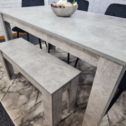 Kosy Koala Grey Kitchen Dining Table, 4 Black Tufted Velvet Chairs And 1 Bench Dining Set - thumbnail 8