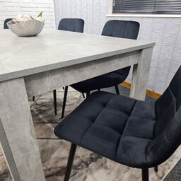 Kosy Koala Grey Kitchen Dining Table, 4 Black Tufted Velvet Chairs And 1 Bench Dining Set - thumbnail 5