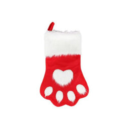 Woodside Home Living Pet Paw Christmas Stocking - Red - thumbnail 2