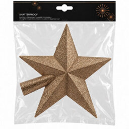 Decoris Caramel Brown Christmas Tree Topper Star Plastic Glitter - thumbnail 6
